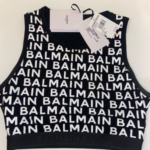 Balmain Logo Crop Top